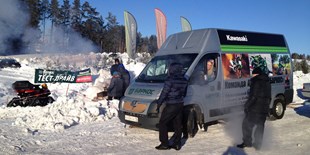 Тест-драйв квадроцикла KAWASAKI KVF750 на гусеницах